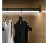 Barre De Penderie Lumineuse Noire De 40 À 120 Cm, Rails De Penderie Métalliques Personnalisables, Capteur Intelligent Infrarouge, Capacité De Charge De 75 Kg, Batterie Au Lithium Intégrée(600mm)