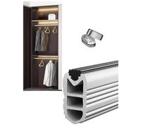 Barre de penderie murale robuste en alliage d'aluminium, for usage commercial et domestique, hauteur 1,6 à 5,6 pi, idéale for vêtements, rideaux et salle de bain.(Silver,102cm/40.2in)