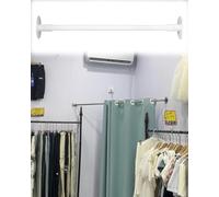 Barre de penderie réglable et tringle de placard pour murs inclinés - Support polyvalent pour magasin de vêtements et salle de bain - Blanc - 55 - 75 cm