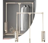 Barre De Penderie Rétractable, Charge 30 Kg, Réglable, Largeur 89-121 Cm, Rabattable avec Dossier., A, M
