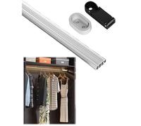 Barre de penderie robuste for armoire, tringle ovale murale de 24 mm for placard, armoire, salle de bain, rideau de fenêtre et douche(Silver,102cm)