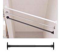 Barre de penderie, Support Mural rétractable et incliné pour Tringle à Rideau de Douche d'angle réglable, Coupe à la Longueur souhaitée pour se Changer en Toute intimité (Noir, 74-114 cm)