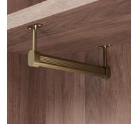 Barre de Penderie Tringle Dressing Tringle De Penderie Avec Supports D'extrémité, Tringles De Suspension Noir Argent Doré Petite Barre De Suspension Pour Armoire À Chaussures/Salle De Bain/Penderies