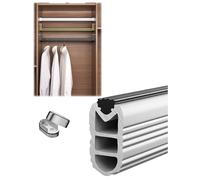 Barre de penderie ultra-résistante - Supporte jusqu'à 400 kg, barre murale en alliage d'aluminium for l'organisation des dressings d'hôtels, de commerces et de maisons.(Silver,102cm/40.2in)