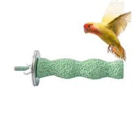 Barre de perchage aviaire - Support de frottement de texture en pierre, outil de perchoir décoratif, perchoir de toilettage interactif | Tie minérale adaptée à la morsure montée en cage, jouet de bâto