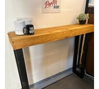 Barre de petit-déjeuner industrielle rustique en bois massif recyclé - Bar élégant pour la cuisine d'intérieur pour la maison, parfait pour les repas et les divertissements