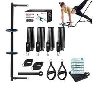 Barre de pilates portable, kit d'entraînement Pilates, bâton d'exercice multifonctionnel, kit de rouleau abdominal, équipement d'entraînement complet du corps, accessoires de pilates à domicile, bâton