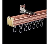 Barre de plafond et murale en aluminium Binario per Tende - 2,8 m (2 x 1,40 m) pour chambre à coucher, salon, cuisine - montage facile sur mur rose