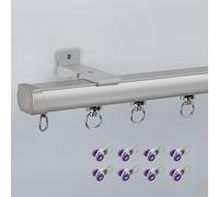 Barre de plafond K Curt Rod avec rouleaux silencieux, kit de séparation mural pour chambre à coucher et balcon en alliage d'aluminium 220/2 x 110 couleur abricot
