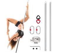 Leogreen Flying Dance Pole Barre de Pole Dance, 45 mm Pole de Danse Spinning Pole, Ensemble de bâtons de Danse Amovibles, bâtons de Gymnastique Volants, pour Club, fête, pub