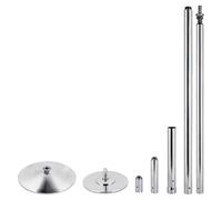 Barre de pole dance professionnelle - 45 mm - Hauteur réglable de 2,35 m à 2,74 m - Barre d'entraînement - Statique et pivotante - Pour la maison, le studio ou la salle de gym