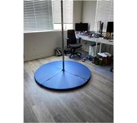 Barre de pole dance professionnelle à fixation permanente au plafond, tapis de danse rond et pliable, coussin de sécurité bleu de 110 cm (3,6 pi/43 po) d'épaisseur, pour la maison ou le stud