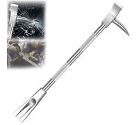 Barre de pompier Halligan, outil 3 en 1 avec tête de hache, pointe et fourche, outil d'effraction Halligan, pied de démolition multifonctionnel de 30in, outil de brèche pour travaux