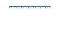 Hager – Barre de pontage KB163NG – 1 pôle 63A 10 mm² 18 modules – Bleu