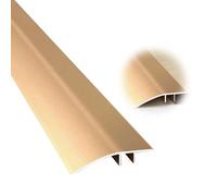 Barre de Porte en Aluminium Barre de Seuil Rattrapage de Niveau pour Seuil de Porte, Rampe, Carrelage Stratifié, Pont Entre 7 et 25mm(Titanium Gold,4.3x120cm)