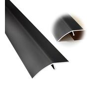 Barre de Porte en Aluminium Barre de Seuil Rattrapage de Niveau pour Seuil de Porte, Rampe, Carrelage Stratifié, Pont Entre 7 et 25mm(Black,5.2x90cm)