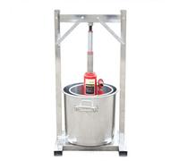 Barre de presse à vin - 12 l - En acier inoxydable 304 - Cric manuel pour fruits, légumes, miel - 25 x 25 cm - Argenté
