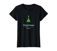 Barre de progrès drôle pour Sapin de Noël T-Shirt Graphique avec Valeur, Femme, Noir, M