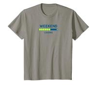 Barre de Progression de Chargement du Week-End Humour de Bureau drôle T-Shirt, Enfant, Ardoise, 4 Ans