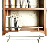 Barre de Protection Étagère 2 Rails de Suspension pour Étagères, Rail de Protection D'étagère en Alliage D'aluminium, Barre de Sécurité Anti-chute pour Placard de Cuisine(Bronze,32in(81cm))