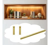 Barre de Protection Étagère Barre de Protection en Aluminium pour Étagère de Meuble de Cuisine, Barre de Retenue Décorative pour Étagère, Kit de Barre de Retenue sur Mesure(Gold A,36in(91cm))