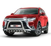 Barre de protection frontale pour Mitsubishi Outlander 2015-2021 Acier argenté