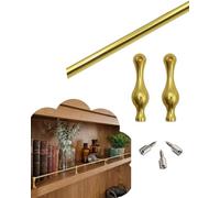 Barre de Protection pour étagère, Barre de Protection dorée Style Milieu du siècle avec barreaux, barrière Anti-Chute pour armoires de Cuisine et placards, barrière Tubulaire de 25 cm pour é