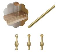 Barre de Protection pour Étagère Barres de Protection d'Étagère en Laiton, Barre de Galerie avec Broches de Support & Vis, Garde-Corps Anti-Basculement pour Armoire de Cuisine(Style B,44cm/17.3in)