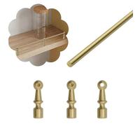 Barre de Protection pour Étagère Barres de Protection d'Étagère en Laiton, Barre de Galerie avec Broches de Support & Vis, Garde-Corps Anti-Basculement pour Armoire de Cuisine(Style A,64cm/25.2in)