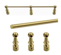 barre de protection pour étagère Ensemble de Butées D'étagère Ensemble de Barres de Retenue Décoratives en Laiton pour Étagère Barrière de Rayonnage Métallique(Style A,50cm/19.7in)