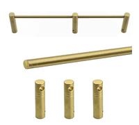 barre de protection pour étagère Ensemble de Butées D'étagère Ensemble de Barres de Retenue Décoratives en Laiton pour Étagère Barrière de Rayonnage Métallique(Style B,54cm/21.3in)