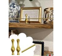 Barre de Protection pour étagère, Garde-Corps flottants en Laiton Style Milieu du siècle pour Baignoire - Barre de galerie inclinable de 178 cm, Finition dorée, barrière décorative pour étag