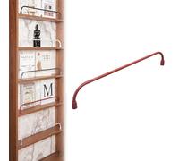 Barre de Protection pour Étagère Kit de Quincaillerie pour Rampe de Bibliothèque Flottante, Rail de Galerie Courbé pour Placard/Armoire, Ensemble de Barrière Porte-Magazines(Red A,10in/25cm)