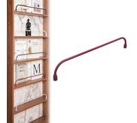 Barre de Protection pour Étagère Kit de Quincaillerie pour Rampe de Bibliothèque Flottante, Rail de Galerie Courbé pour Placard/Armoire, Ensemble de Barrière Porte-Magazines(Red B,26in/66cm)