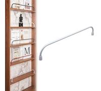 Barre de Protection pour Étagère Kit de Quincaillerie pour Rampe de Bibliothèque Flottante, Rail de Galerie Courbé pour Placard/Armoire, Ensemble de Barrière Porte-Magazines(Silver,20in/51cm)