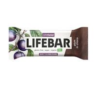 BARRE DE PRUNE AVEC REVÊTEMENT DE CHOCOLAT RAW SANS GLUTEN BIO 40 g - LIFEFOOD