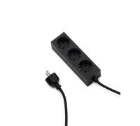 Pedestal Power Bar Multiprise de 2 m avec base magnétique (noir) - Multiprise pratique et élégante à 3 prises magnétique - Prise magnétique 3 prises - Multiprise 3 voies