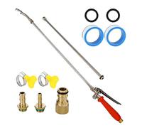 Barre de pulvérisation de 111,8 cm en laiton de type ardillon en caoutchouc et acier inoxydable - Ne casse pas - 111,8 cm - Convient pour le nettoyage des voitures ainsi que pour les jardins