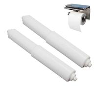 Barre de Remplacement pour Porte-Papier Toilette, Plastique + Métal, Style Moderne, Rouleaux de Rechange pour Salle de Bain,Weiß-2PACK