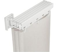 Barre de Rideau de Douche rétractable avec Fixation Murale, Cabine dessayage Portable, sans perçage, étanche, pour Camping-Car, hôtel, Maison, Magasin de vêtements (Blanc, 2 Volets) (3-Fold)