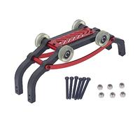 Barre de roue assemblée pour voiture MJX 1/16 RC, ensemble de barre de roue, alliage d'aluminium haute résistance avec roues en nylon, tiges de réduction de pression double face (Rouge)