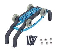 Barre de roue assemblée pour voiture MJX 1/16 RC, ensemble de barre de roue, alliage d'aluminium haute résistance avec roues en nylon, tiges de réduction de pression double face (Bleue)