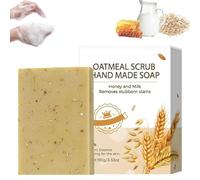 Barre de savon à l'avoine et au lait naturel pour peaux sèches et sensibles, nettoyant doux hydratant, savon bio pour les mains et le corps, adoucit et nettoie votre peau (1 Pcs)