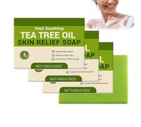 Barre De Savon à L'Huile D'Arbre à Thé Et à L'Huile De Coco Pour Le Corps Et Le Visage - Savon RafraîChissant Essentielle D'Olive,Barre Nettoyante Douce Aux Herbes De Sa/von Apaisante (3 PCS)