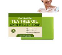 Barre De Savon à L'Huile D'Arbre à Thé Et à L'Huile De Coco Pour Le Corps Et Le Visage - Savon RafraîChissant Essentielle D'Olive,Barre Nettoyante Douce Aux Herbes De Sa/von Apaisante (1 PCS)