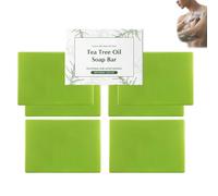 Barre de savon à l'huile d'arbre à thé, savon exfoliant nettoyant doux pour une peau saine et soulageante. Barre de savon infusée à l'huile d'arbre à thé, Apaise et hydrate le corps (6 PCS)