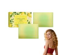 Barre de savon rafraîchissante au citron et beurre de karité - Savon parfumé au citron - savon naturel antibactérien, bain corporel hydratant et doux pour tous types de peau, 100 g (2 boîtes)