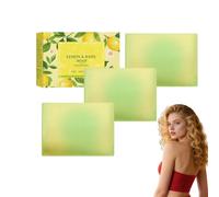 Barre de savon rafraîchissante au citron et beurre de karité - Savon parfumé au citron - savon naturel antibactérien, bain corporel hydratant et doux pour tous types de peau, 100 g (3 boîtes)