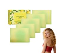 Barre de savon rafraîchissante au citron et beurre de karité - Savon parfumé au citron - savon naturel antibactérien, bain corporel hydratant et doux pour tous types de peau, 100 g (5 boîtes)