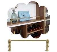 Barre de sécurité en Laiton pour étagère de Cuisine, Garde-Corps métallique antichute de 84 cm pour vitrine, Ensemble de 10 poteaux détachables avec 2